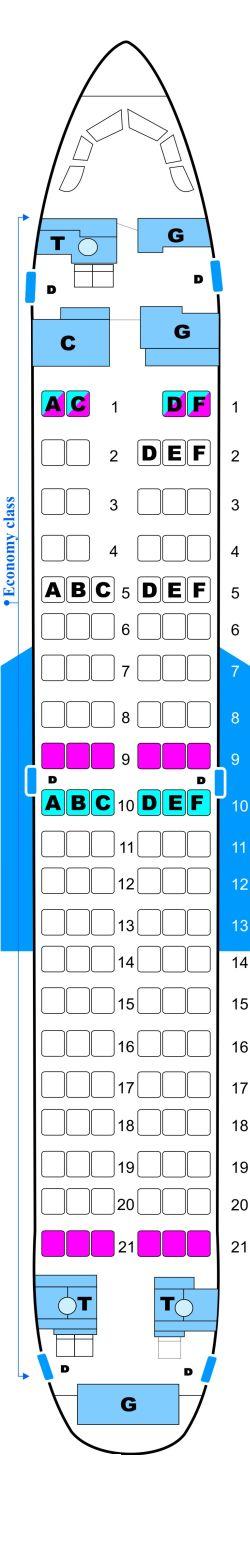 Seat map for Malev Hungarian Airlines Boeing B737 700NG