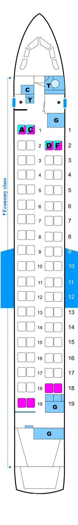 Seat map for Malev Hungarian Airlines Q400