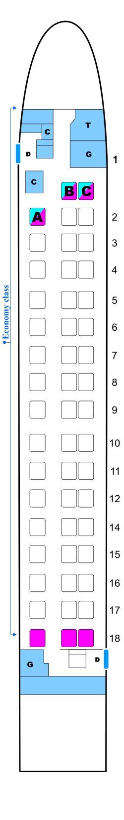 Seat map for OLT Express Saab2000