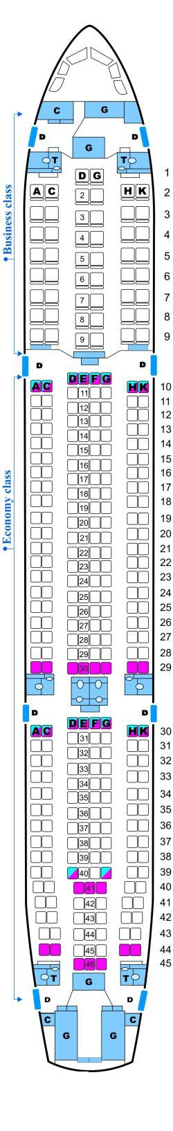 Seat map for Skyservice Airlines Airbus A330 300