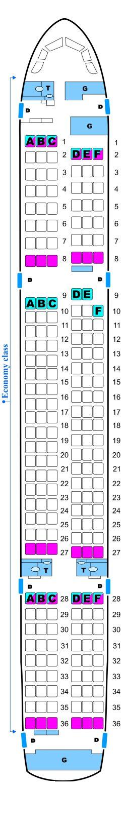 Seat map for Skyservice Airlines Boeing B757 200