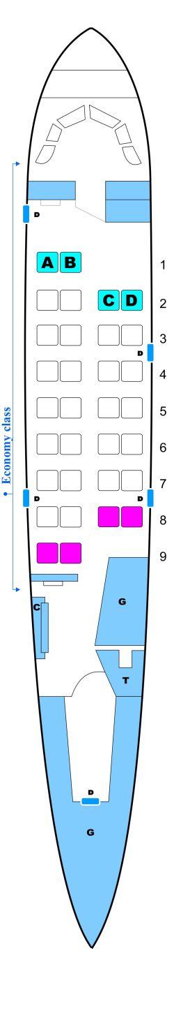 Seat map for Vladivostok Air YAK-40