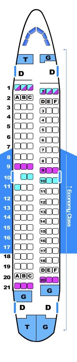 Seat map for Bmibaby Boeing B737 500