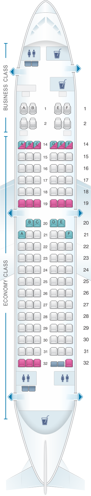 Seat map for Fiji Airways Boeing B737 700