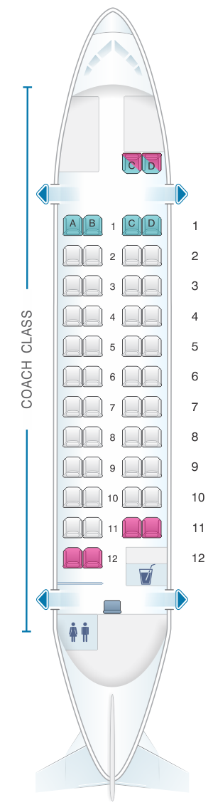 Seat map for Air Mandalay ATR 42