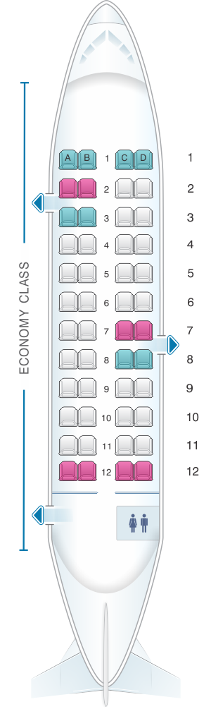 Seat map for Air Izhavia Antonov An 24