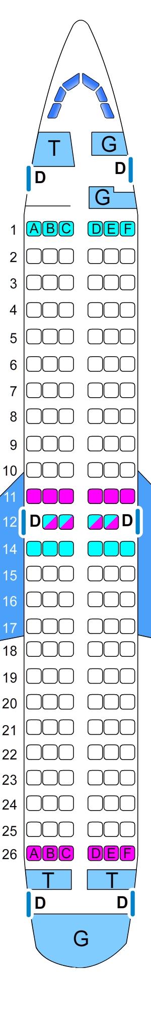 Seat map for SkyExpress Boeing B737 300