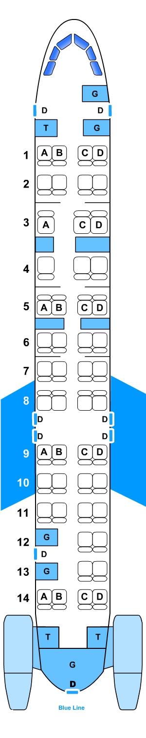 Seat map for McDonell Douglas MD 83 Executive