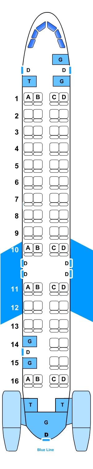 Seat map for McDonell Douglas MD 83 VIP