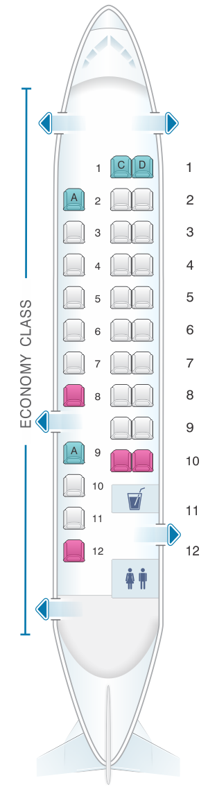 Seat map for Air Vallee Dornier-Fairchild 328 300