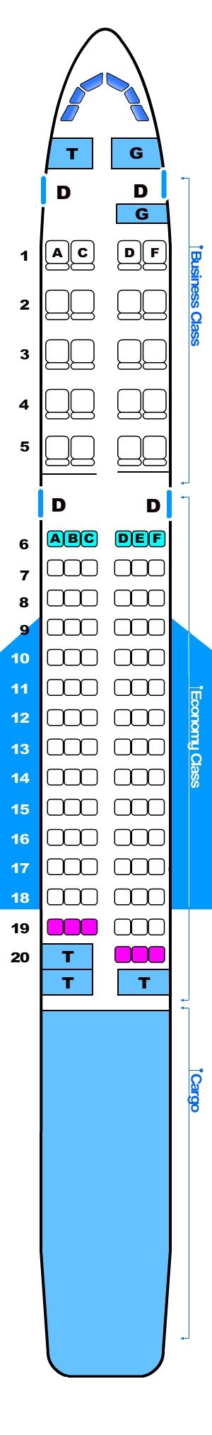 Seat map for Boeing B757 Iron Maiden