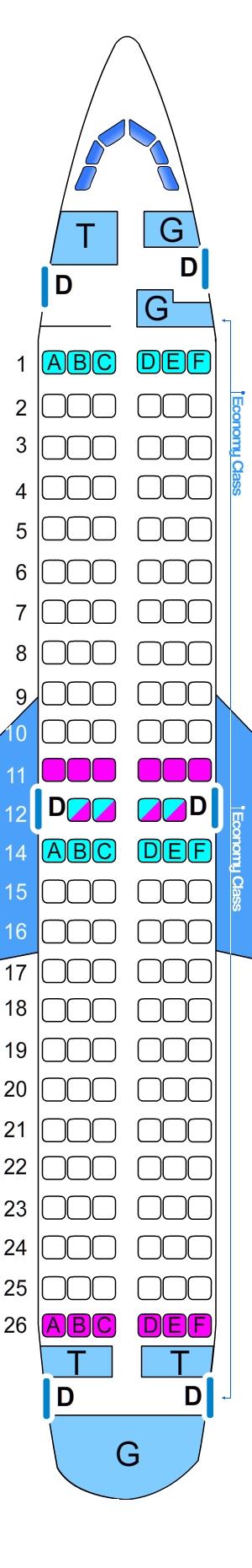 Seat map for Boeing B737 700