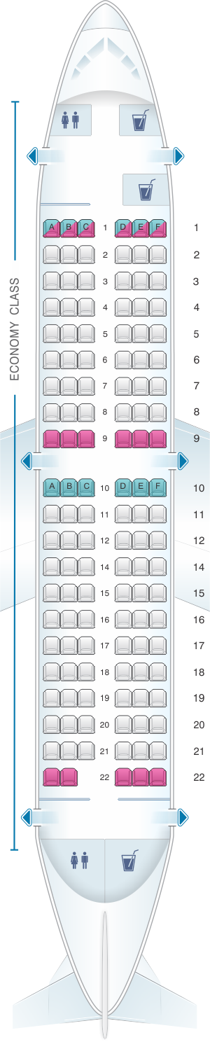 Seat map for Aviogenex Boeing B737 200