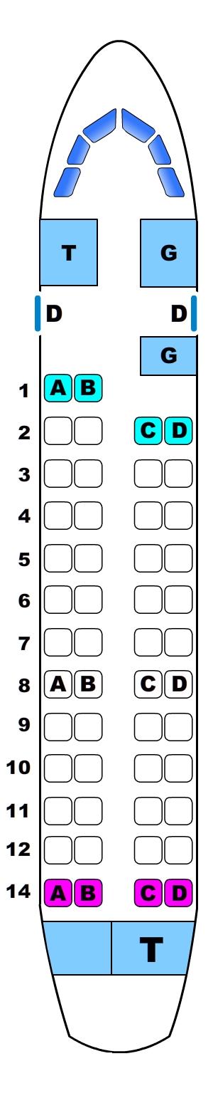 Seat map for Bombardier CRJ 200 1