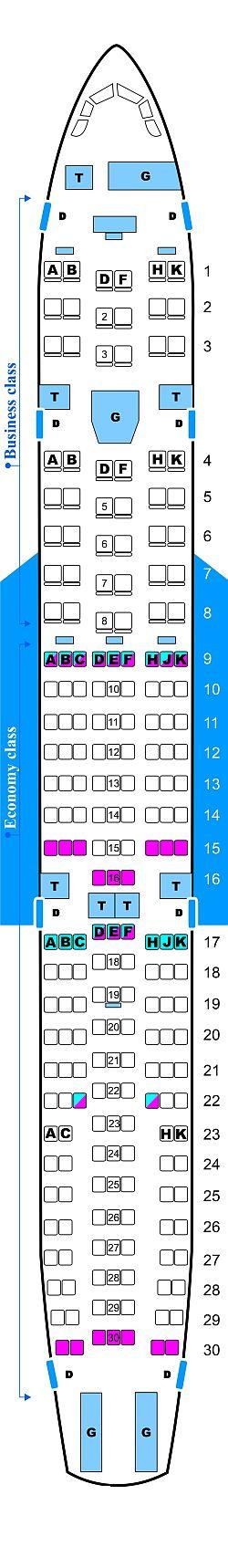 Seat map for Airbus A330 200