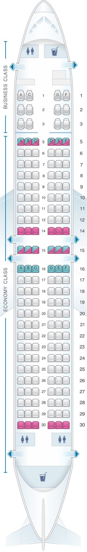 Plan de cabine SilkAir Boeing B737 800 | SeatMaestro.fr