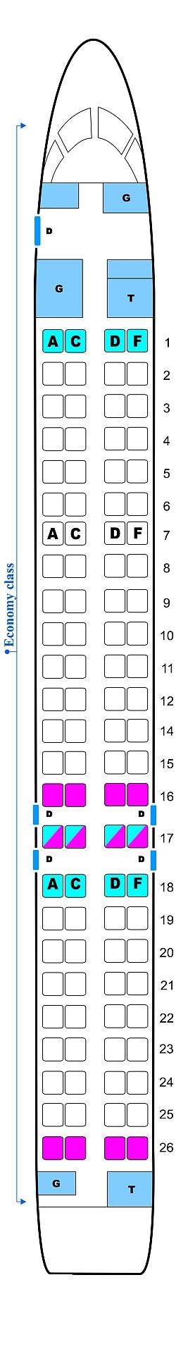 Seat map for Brit Air CRJ 1000