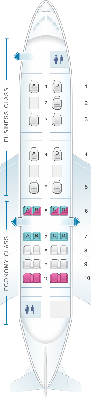 Seat map for Air Izhavia Tupolev Tu134