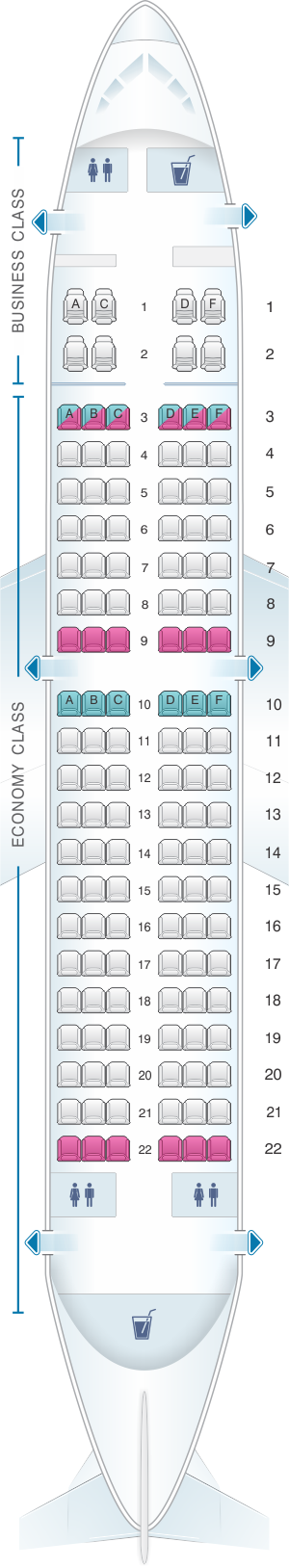Seat map for Virgin Australia Boeing B737 700