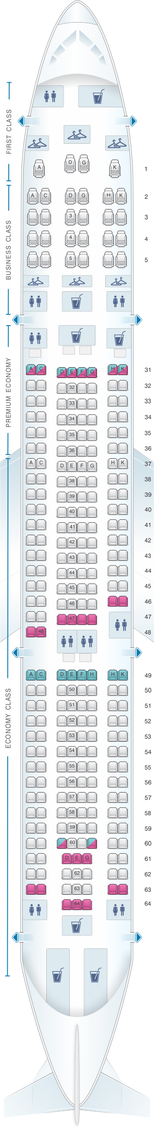 Plan De Cabine China Southern Airlines Airbus A330 300 Layout A