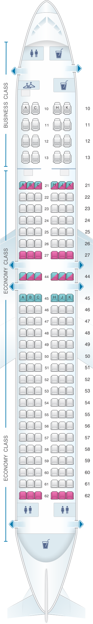 Seat map for El Al Israel Airlines Boeing B737 900ER