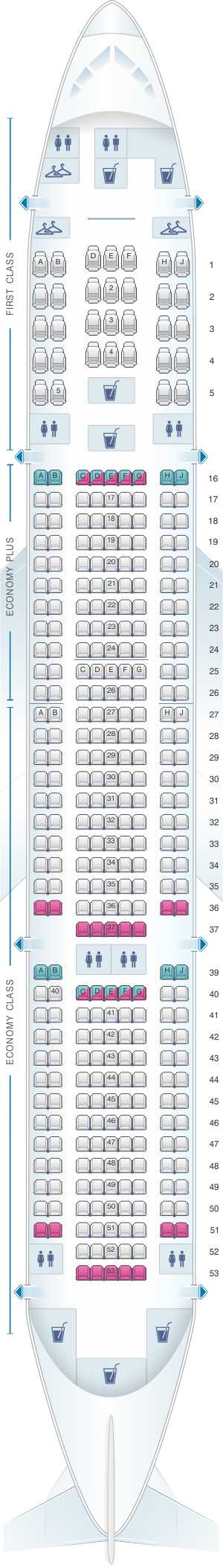 united airlines 777 seat map international