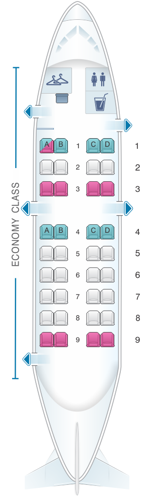 Seat map for Qantas Airways Bombardier Dash 8 Q200