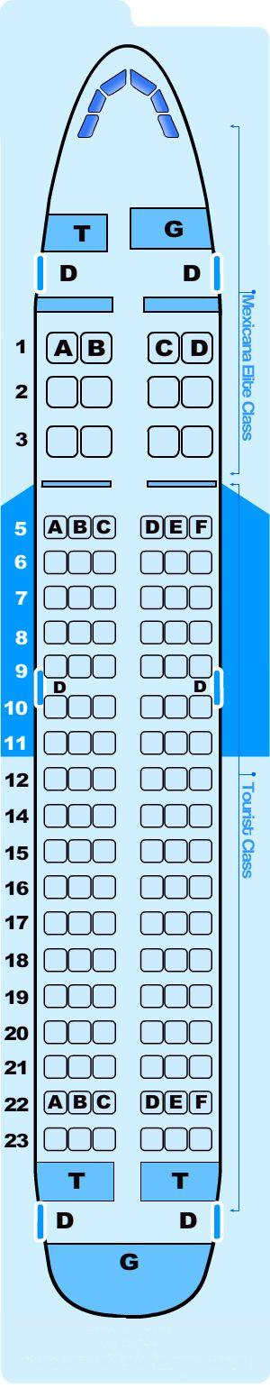 Seat map for Airbus A319 100