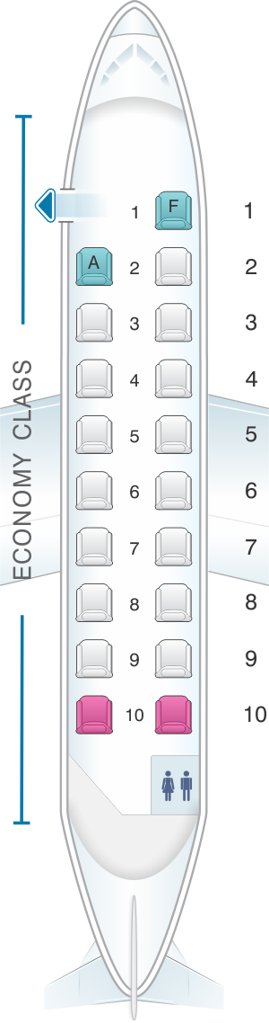 Seat map for Air New Zealand Hawker Beechcraft 1900 D