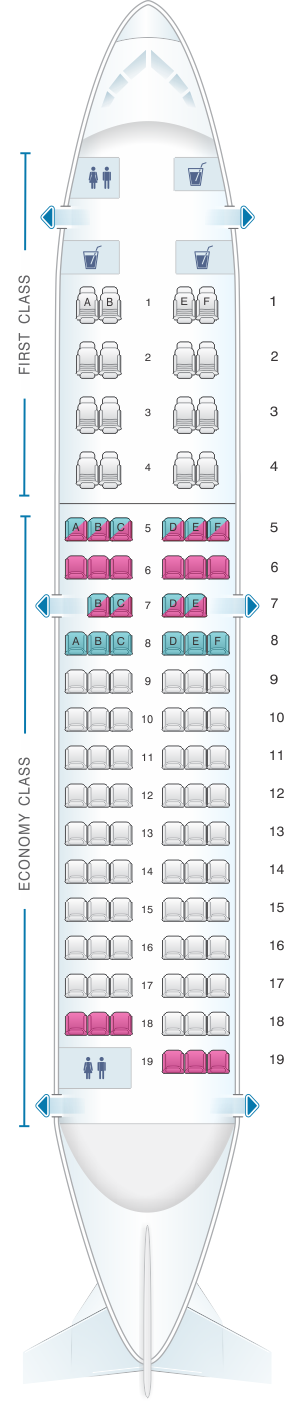 Seat map for Air Algerie Boeing B737-600