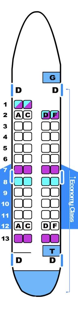 Seat map for Brit Air CRJ 100