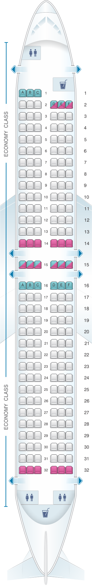 Seat map for Canjet Airlines Boeing B737 800