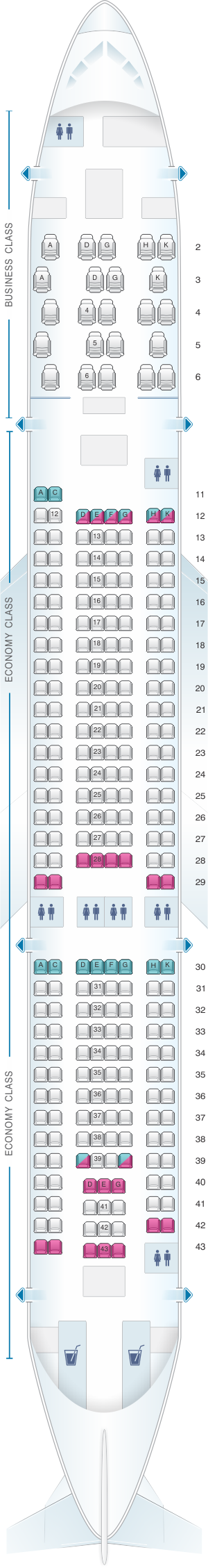Plan De Cabine Aer Lingus Airbus A330 200 Config 1 Seatmaestro Fr