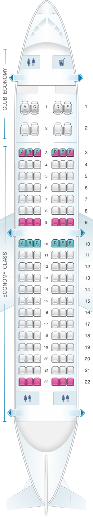 Seat map for Aerolineas Argentinas Boeing B737 700