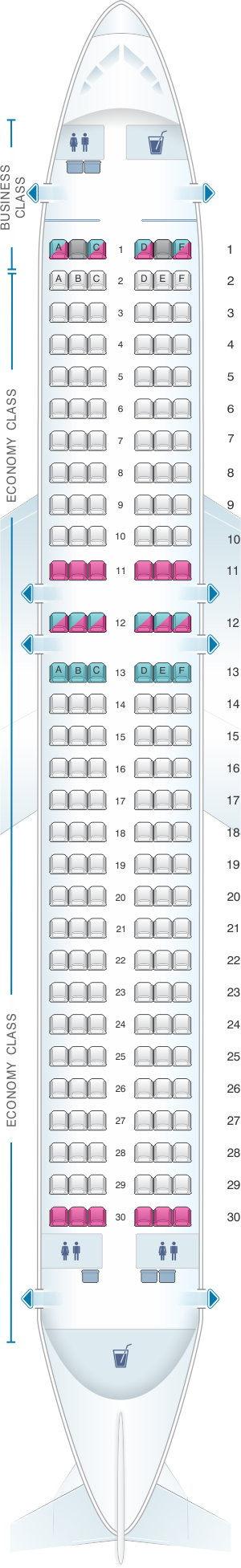 Seat map for airberlin Airbus A320 200