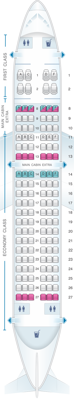 Plan De Cabine American Airlines Airbus A319 Seatmaestro Fr