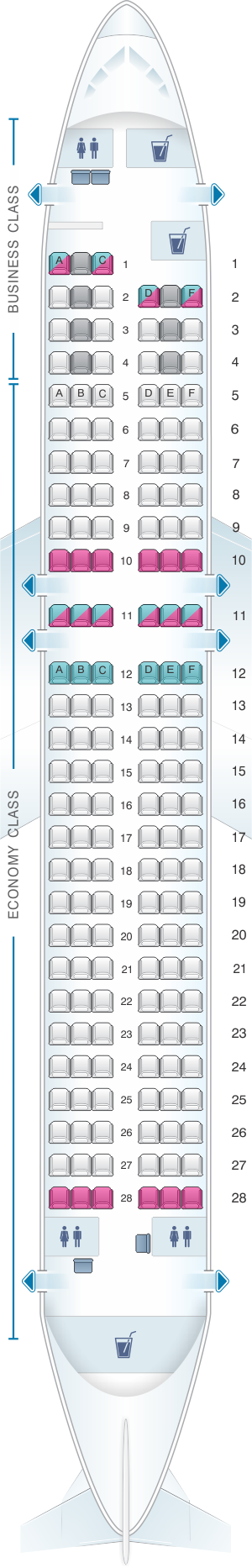 Plan de cabine Finnair Airbus A320 | SeatMaestro.fr