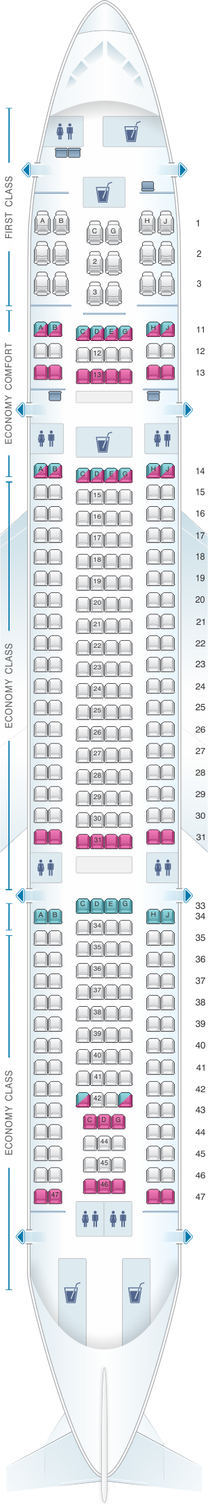hawaiian airlines seating chart airbus a330