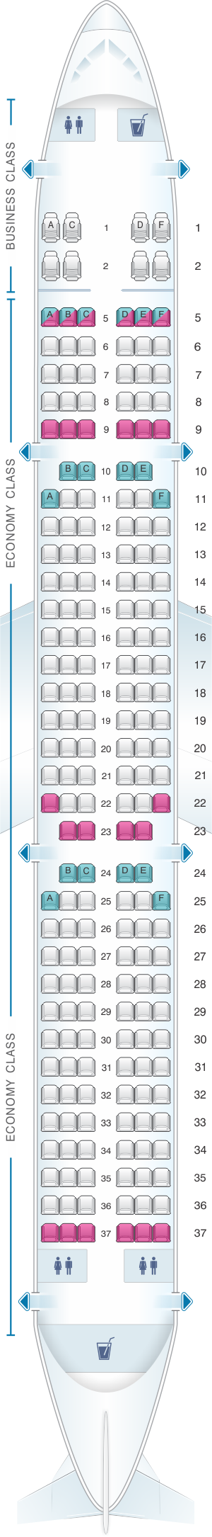 Plan de cabine TAP Air Portugal Airbus A321 | SeatMaestro.fr