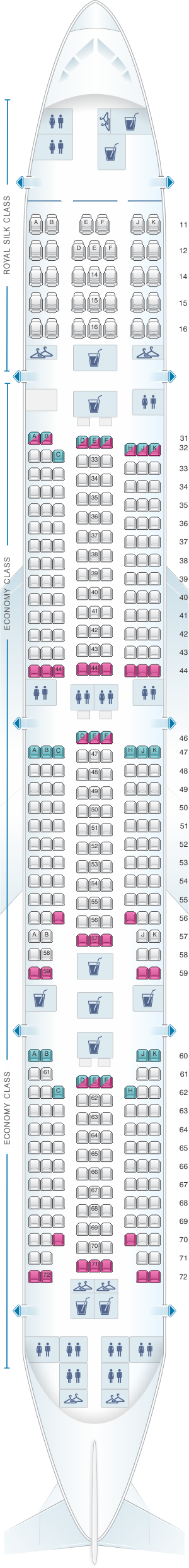 Plan De Cabine Thai Airways International Boeing B777 300 773