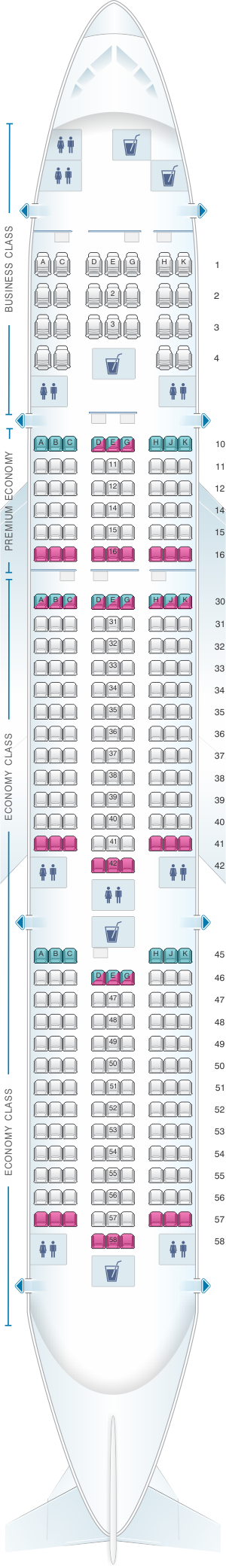 Plan De Cabine Vietnam Airlines Boeing B777 200er V1 Seatmaestrofr