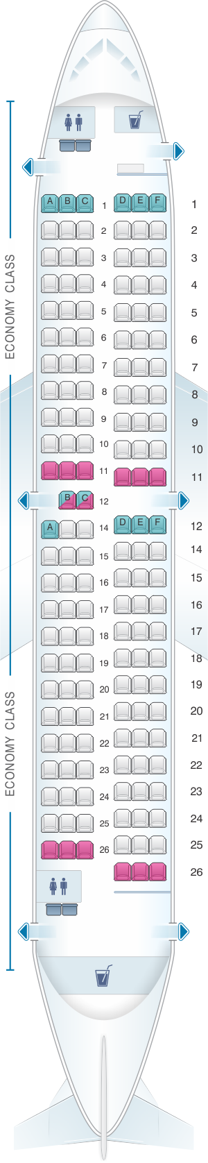 Seat map for ASL Airlines France Boeing B737-700