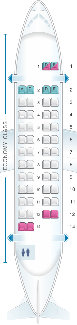 Seat map for HOP! ATR 42 500