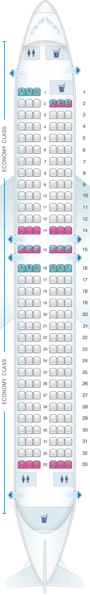Seat map for Jet2 Boeing B737-800