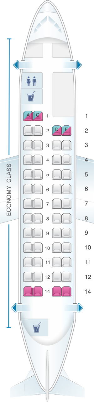 Seat map for Air Vallee Fokker 50