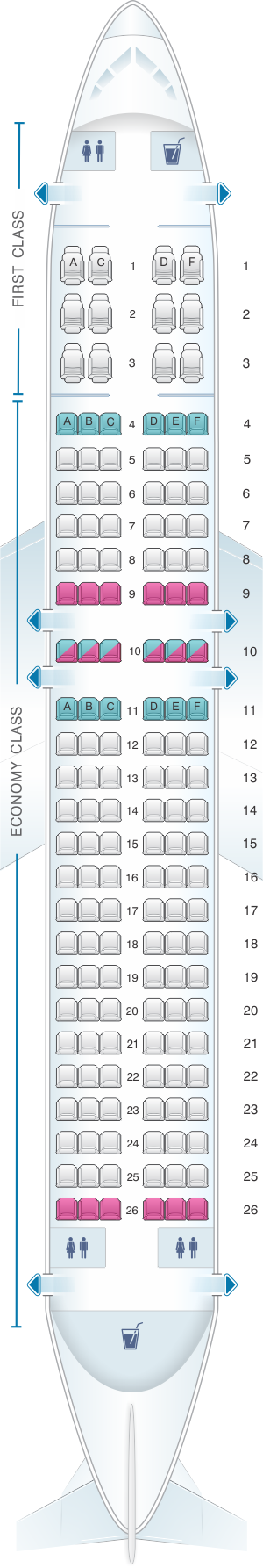 America Airbus A320 Seating Chart