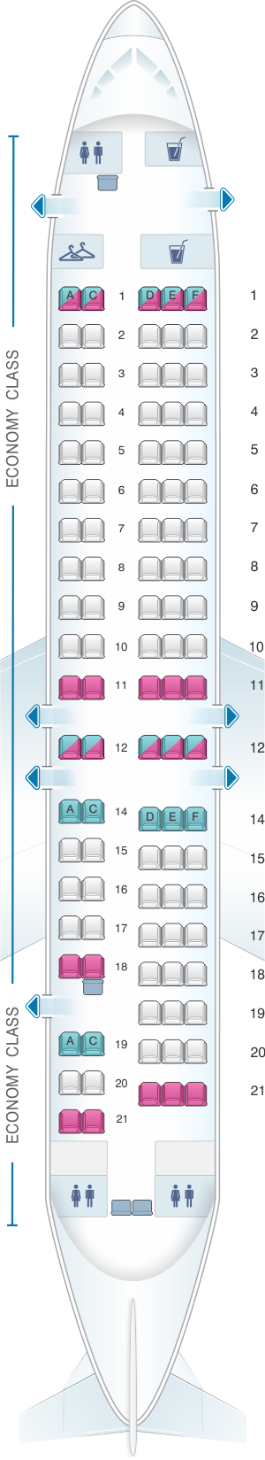 Seat map for Avanti Air Fokker 100