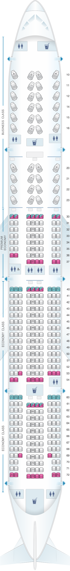 Seat map for China Airlines Boeing B777 300ER