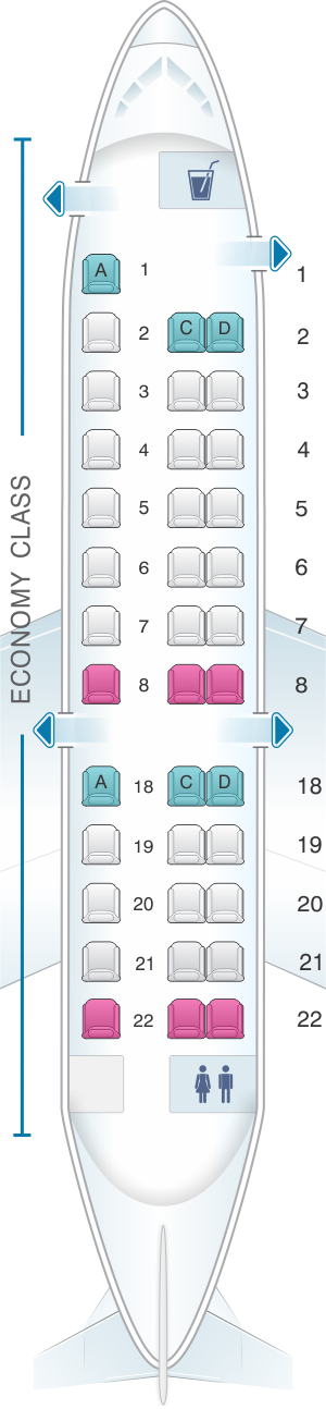 Seat map for ExpressJet Airlines Embraer ERJ135 v2