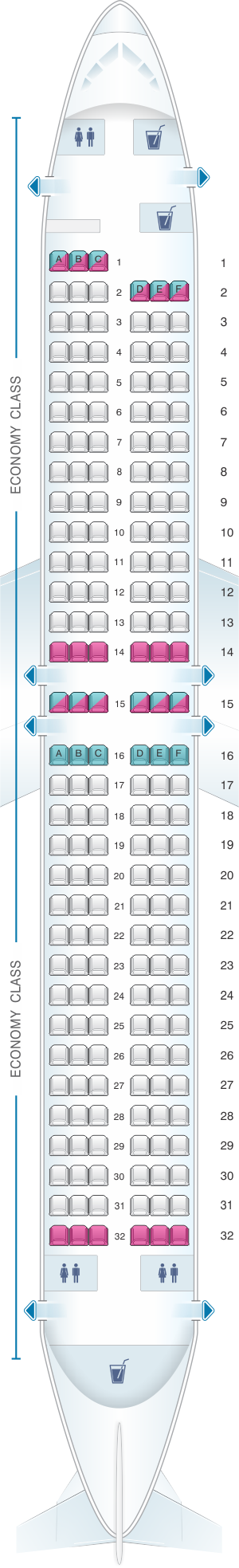 Seat map for Lion Air Boeing B737 800